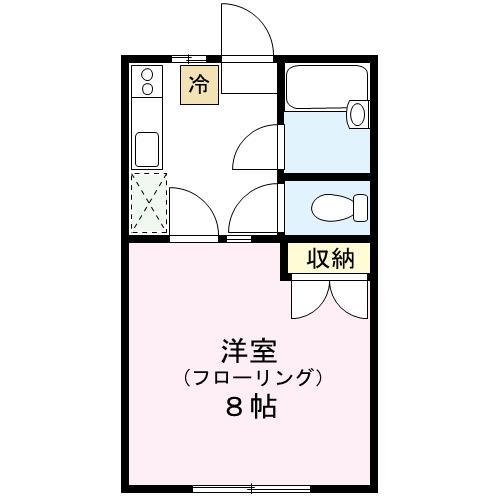 コーポ・エイブルB棟(1K/2階)の間取り写真