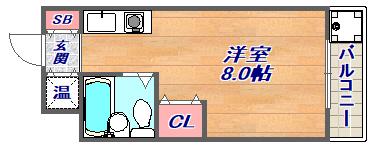 どみとりーときわ(ワンルーム/1階)の間取り写真
