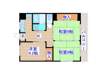 大野田YKハイツB(3K/3階)の間取り写真