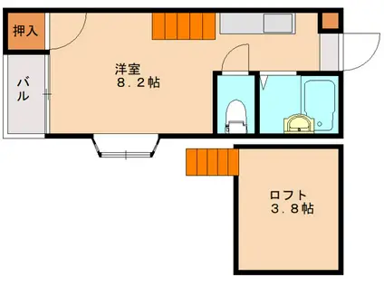 マキシム六本松西(ワンルーム/2階)の間取り写真