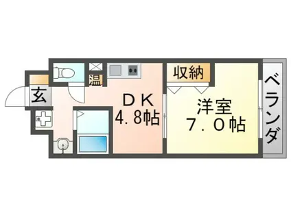 第17関根マンション(1DK/11階)の間取り写真