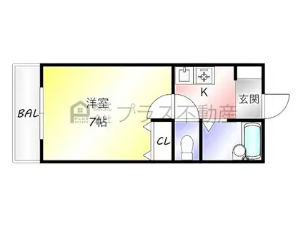 FLAT3 花村(1K/2階)の間取り写真