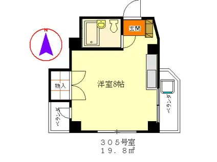 コーポプリンス(ワンルーム/3階)の間取り写真