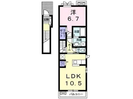 サンライトグレイスIII(1LDK/2階)の間取り写真