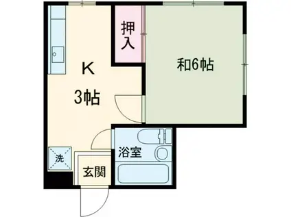 小松マンション(1DK/2階)の間取り写真