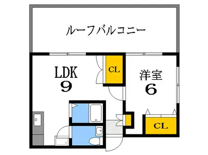 武田ビル(1LDK/3階)の間取り写真