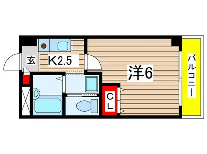 FS COURT 津田沼(1K/1階)の間取り写真