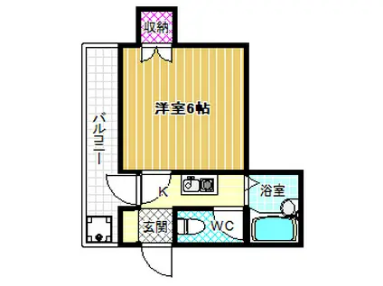 ベルメゾン一須賀 3号館(1K/2階)の間取り写真