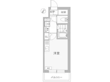 アンセラジオ新越谷(ワンルーム/10階)の間取り写真