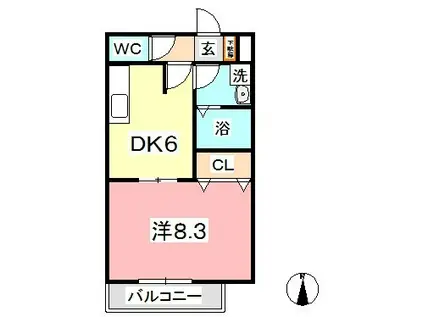 メゾンナガヤマ B(1DK/1階)の間取り写真
