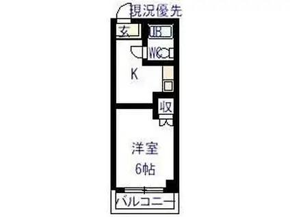 ＪＲ山陽本線 尾道駅 徒歩33分 3階建 築32年(1K/1階)の間取り写真