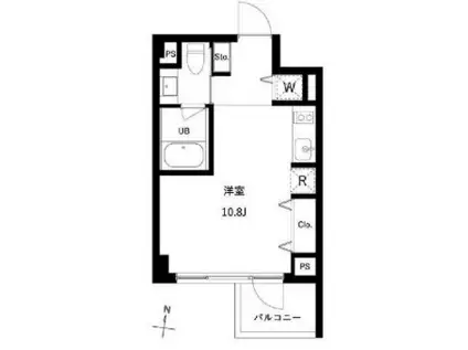 JMFレジデンス世田谷三宿(ワンルーム/3階)の間取り写真