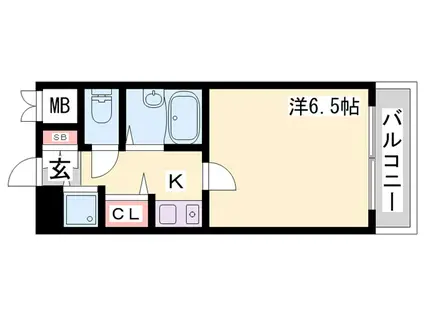 リーガル新神戸(1K/2階)の間取り写真