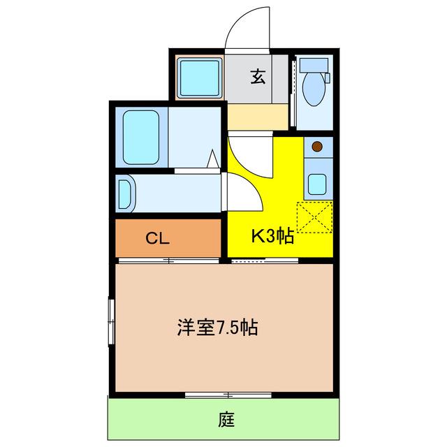 プレシャス(1K/1階)の間取り写真