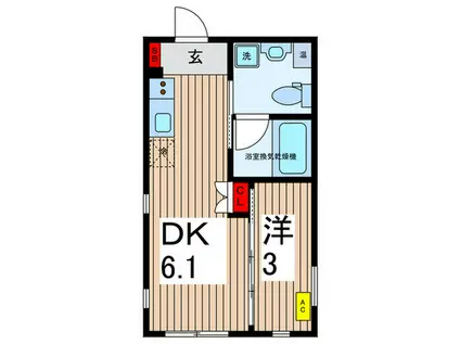 COMFAIR菊川(1DK/3階)の間取り写真
