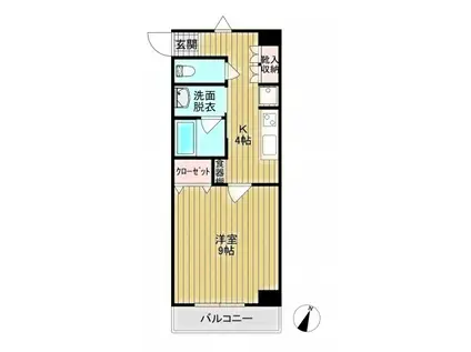 SAIKYO SAKURAGI BL(1K/4階)の間取り写真