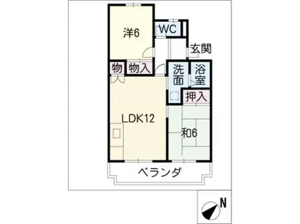 じゅねす有重(2LDK/2階)の間取り写真