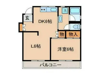 OTTE-ONE(1LDK/2階)の間取り写真