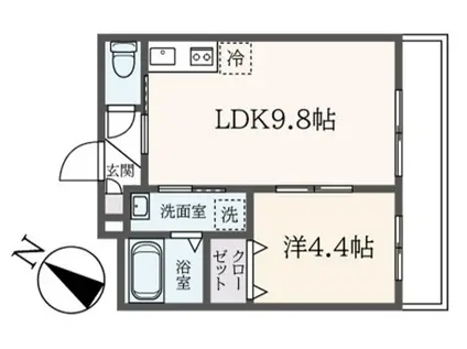 磯子区馬場町6番 計画(1LDK/3階)の間取り写真