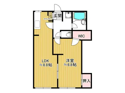 第二井上ハイツ(1LDK/1階)の間取り写真