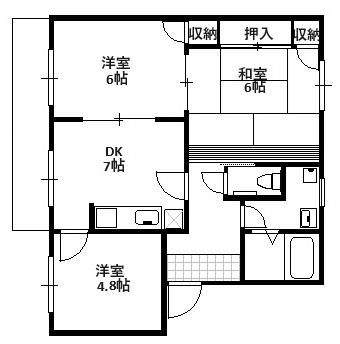 中山台アクシア(3DK/2階)の間取り写真