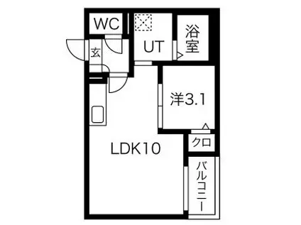 JACK KANSEIIII(1LDK/1階)の間取り写真