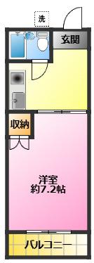 グリーンコーポ井田(1K/2階)の間取り写真