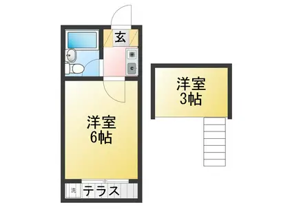 ファーストコート北柏A棟(1K/1階)の間取り写真