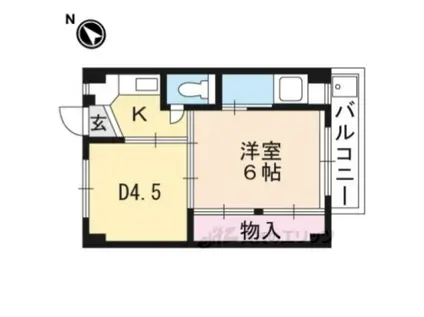 ビレッジハウス宮内(1DK/2階)の間取り写真