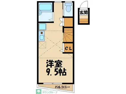 サンコート所沢(ワンルーム/2階)の間取り写真