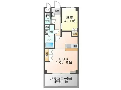 サントワライズ(1LDK/2階)の間取り写真