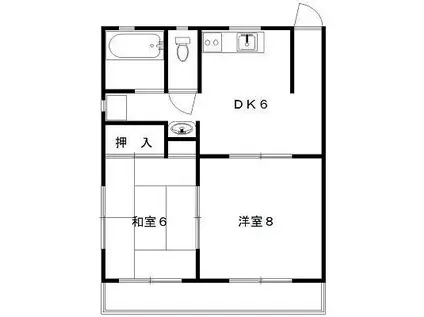 メゾンナカノII(2DK/2階)の間取り写真