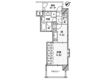 ライオンズシティ白金高輪(1DK/5階)の間取り写真