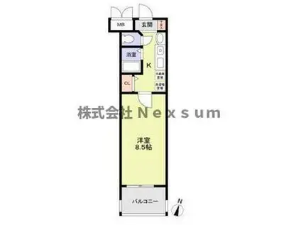 クレスト覚王山(1K/2階)の間取り写真