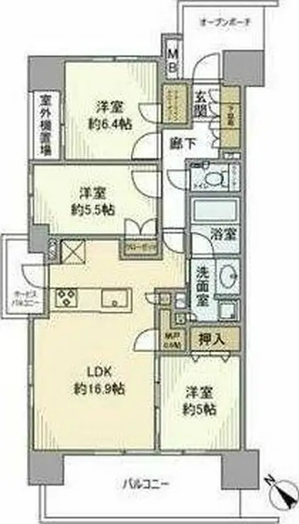 プラウド浦和常盤マークス 10階階 間取り