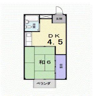 エンゼルハウス鈴鹿(1DK/1階)の間取り写真