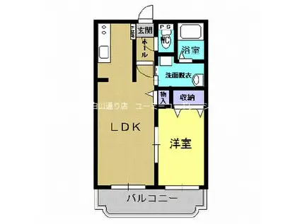 グランディール(1LDK/3階)の間取り写真