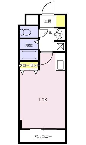 高砂ハイツ1(ワンルーム/3階)の間取り写真