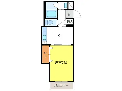 リージェント中ノ橋(1K/3階)の間取り写真