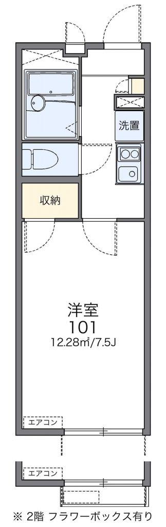 レオパレスビジュ(1K/1階)の間取り写真