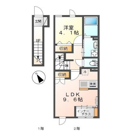 ARROW(1LDK/2階)の間取り写真