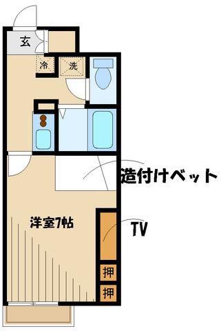 レオパレスプレジール町田(1K/1階)の間取り写真