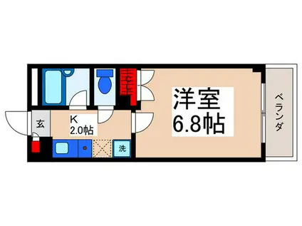 第2ピアノ(1K/1階)の間取り写真