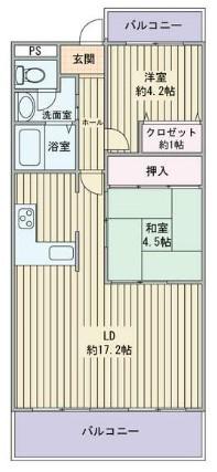 アクティブライフ(2LDK/3階)の間取り写真