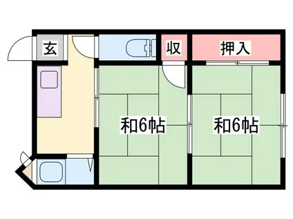 浦岡マンション(2K/3階)の間取り写真