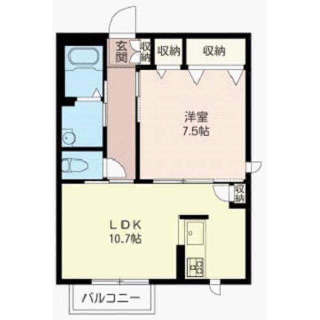 エトワール(1LDK/2階)の間取り写真
