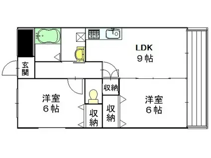 セーラパッソ(2DK/3階)の間取り写真