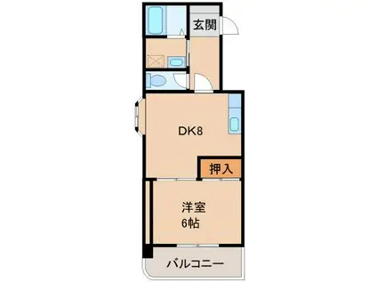 グランメール美園(1DK/7階)の間取り写真