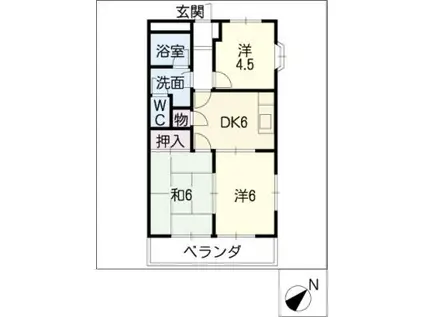 エスポワール(3DK/2階)の間取り写真