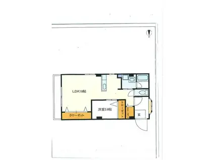 光陽マンション(1LDK/2階)の間取り写真